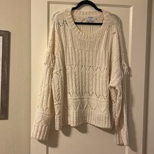 Creamy ivory Cable Knit Sweater